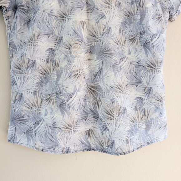 Marc Anthony Cotton Linen Tropical Floral Motif Button Up Shirt Short Sleeve L - Picture 11 of 13